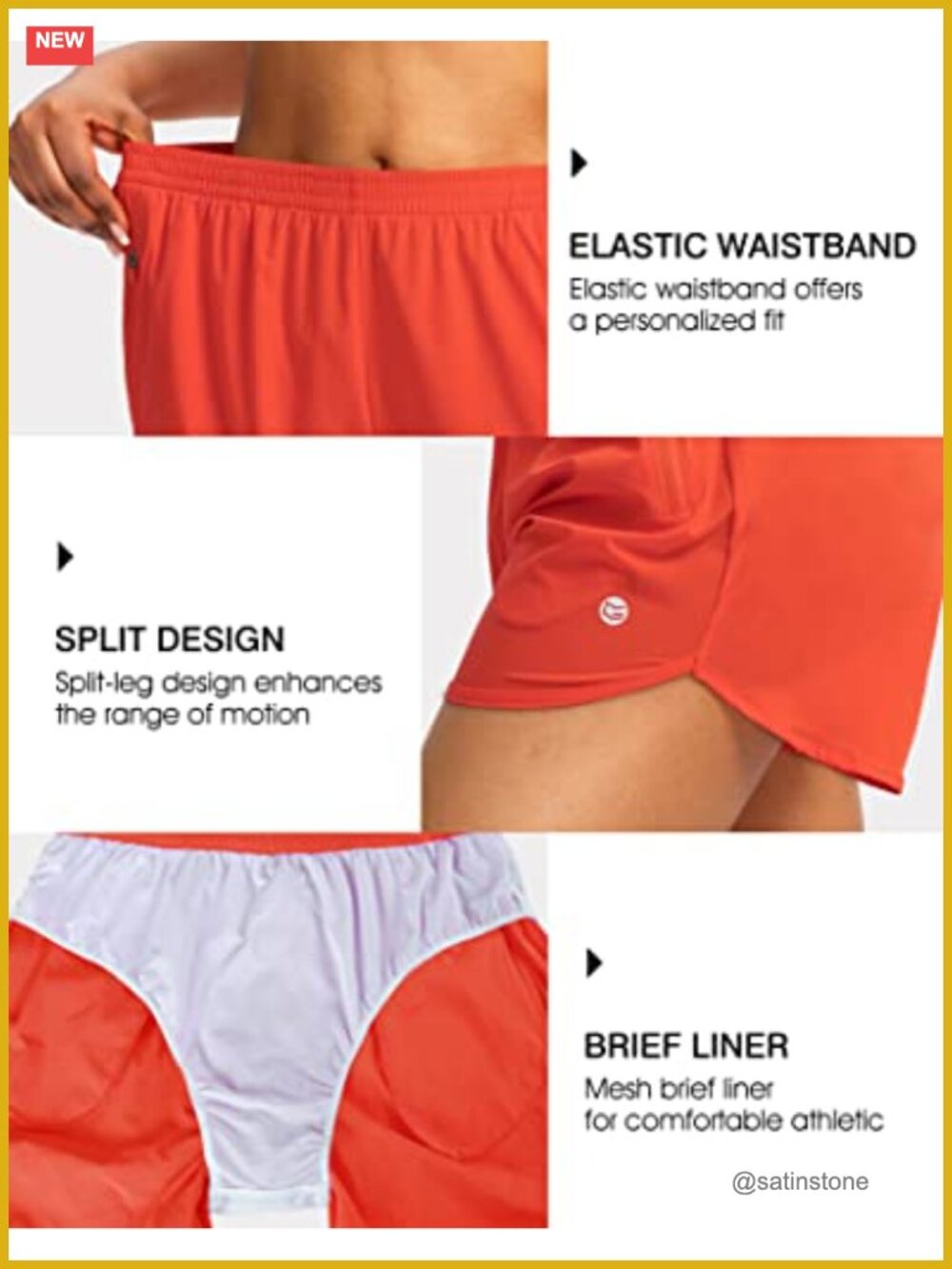 Women's Running Shorts with Zipper Pockets Quick Dry Athletic Workout Gym 3" - Picture 3 of 6